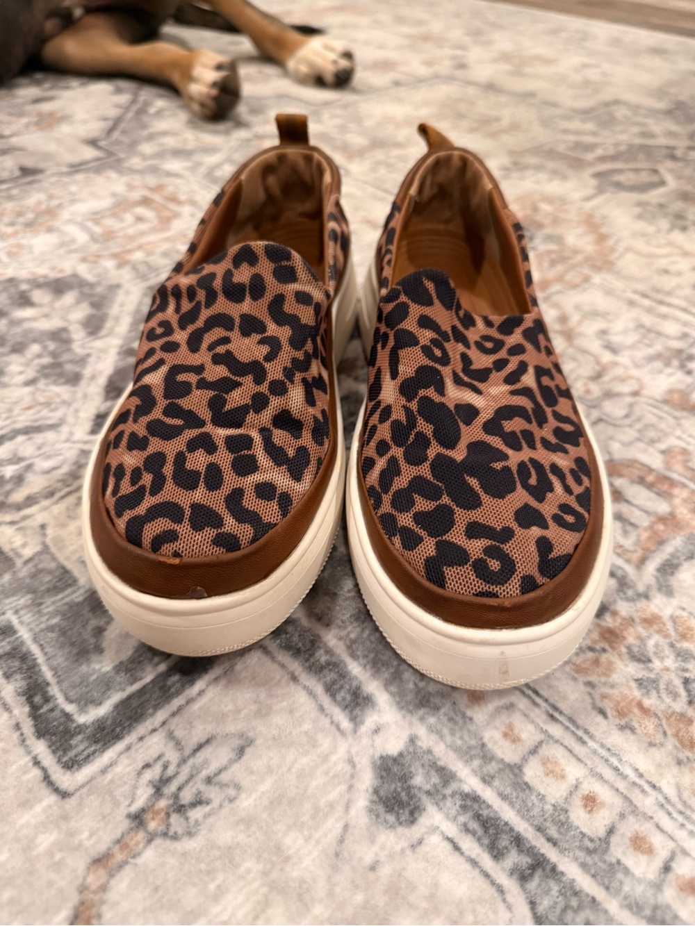 BareTraps Leopard Print Slip-On Flats - Brown/Black